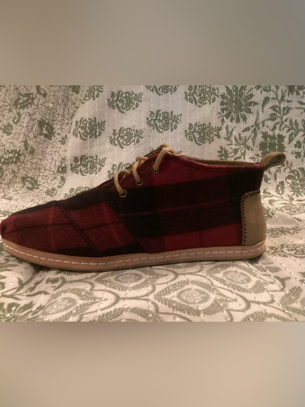 Toms Red and Black Plaid Men's Chukka Boots